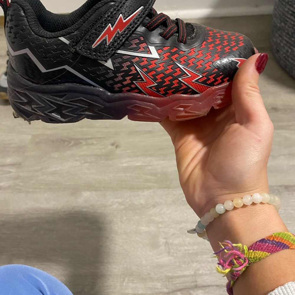 Athletic Works Kids Black and Red Zigzag Sneakers